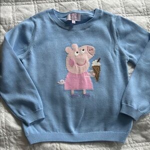 Trotters Blue Sweater with Pink Character Design